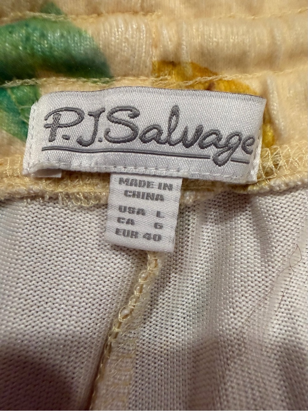 PJ Salvage Aloha Hour Pineapple Coconut Pajama Set Soft Jersey Yellow Large - Picture 7 of 9